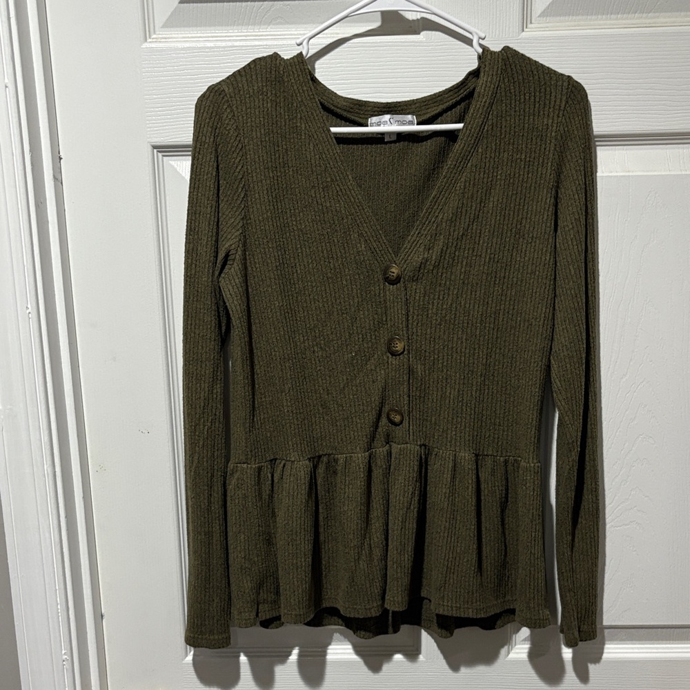 Olive Green Ribbed shirt